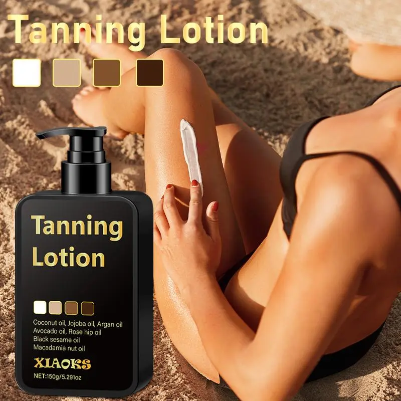 XIAOKS Sunless Tanning Lotion - Gradual Self Tanner Body Bronzer | Streak-Free, No Orange & Hydrating with Coconut & Jojoba Oil (150g/5.29oz) fake tan