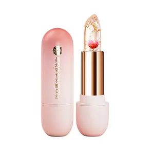 Transparent Petal Color Changing Lipstick Makeup Waterproof Long Lasting Moisturizing Lip Tint Temperature Changing Lip Glossy Cosmetic lip  stain