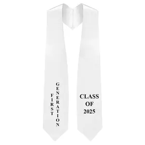 White "First Generation" 2025 Graduation Stole