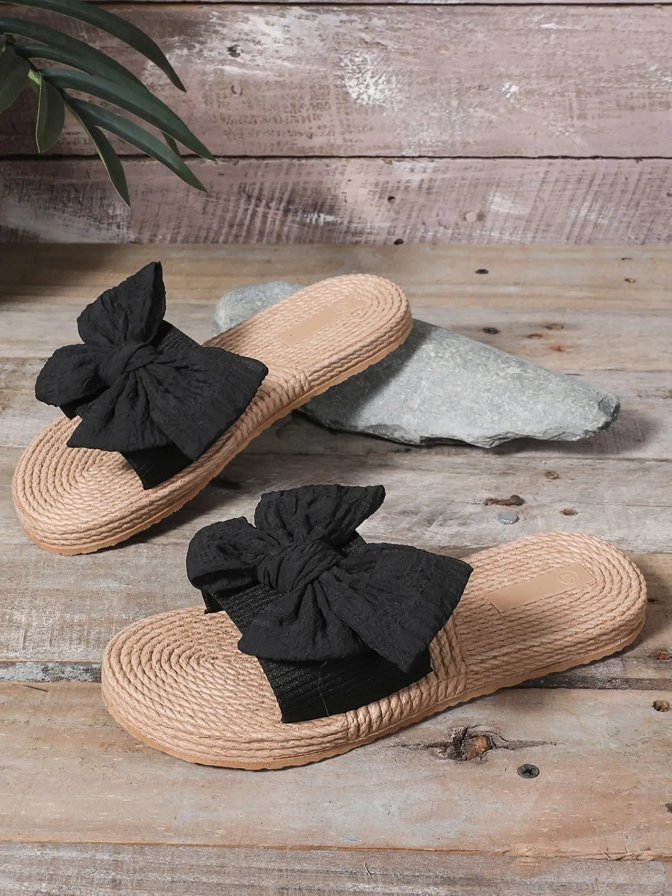 Summer Bowknot Sandals, Women's Fashionable Slide Sandals, Casual Comfortable Home Shoes, Outdoor Stylish Cool Slippers, PU Material, PVC Sole, Medium Width, Leopard Pattern, Bow Decor Sandals, Casual Flat Sandals