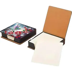 Diamond Painting Kit Memo Note Box Sticky Note Holder Memo Paper Storage Box For Office Desk (Bird)