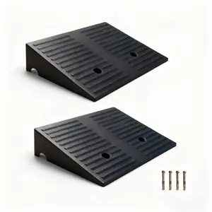 Rubber Driveway Curb Ramp (2-Pack, 7000lb Capacity) - 2.8-7.5 Inch Curb Ramps for Cars, Auto/Vehicle Ramps for Lowered Vehicles