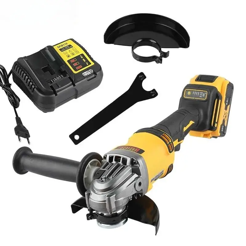 DEWALT DCG414 Cordless Angle Grinder - 125MM Brushless Heavy-Duty Power Tool, Includes Grinding Wheel Disc, Metal Cutting Discs, 100MM Compatible, for Metal Work, Home DIY, Auto Maintenance, Angle Grinding Machine with Rust Removal, LowVibe Control