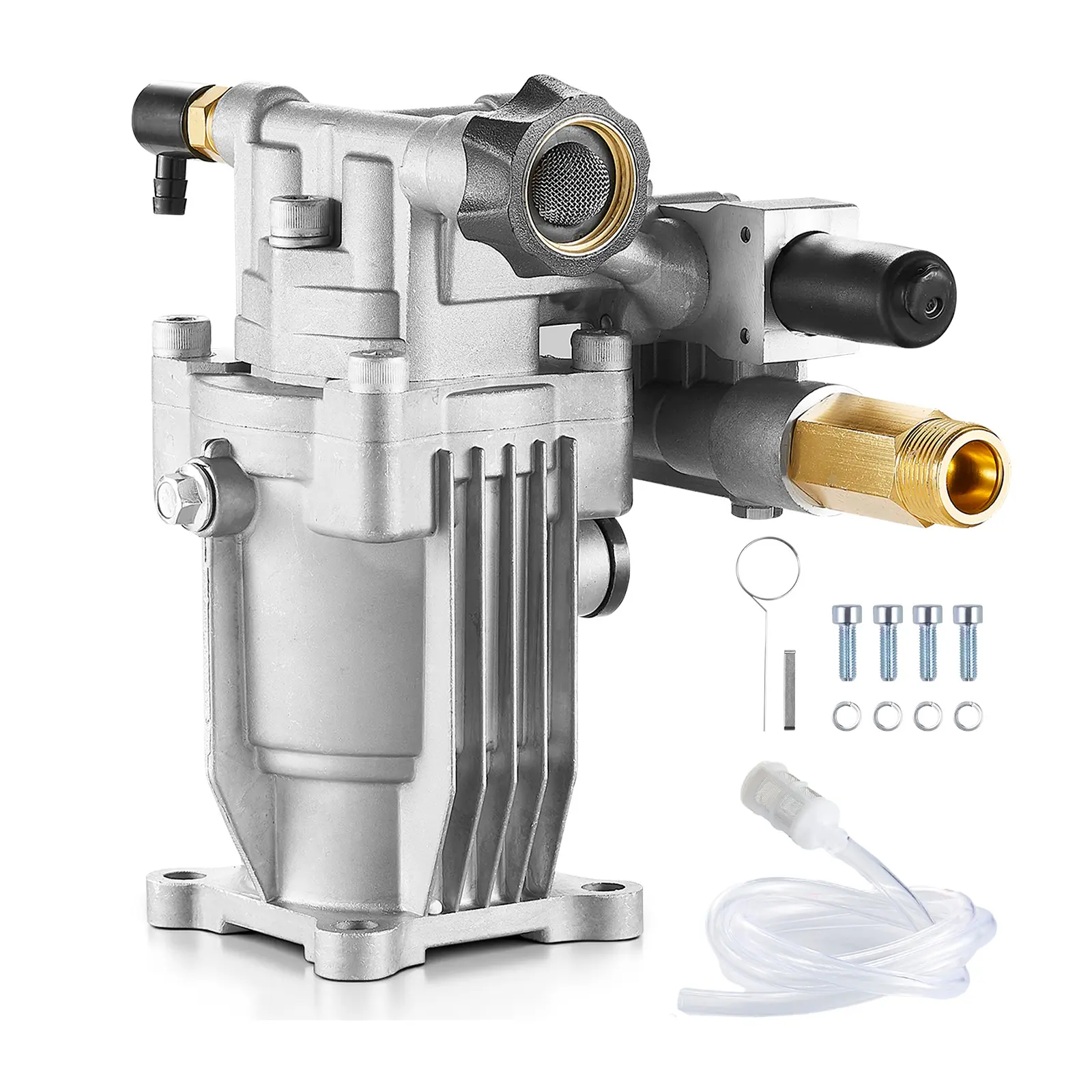 【SummerFinds】VEVOR 3100 PSI 2.35 GPM Pressure Washer Pump, 3/4"-Shaft Horizontal Full Kit with Hardware, Siphon Tube, Hex Bolts, 1 Flat Key, Durable Replacement for Simpson, Honda, Troy-Bilt, Generac, Delta, Ideal for Vehicles, Built To Last