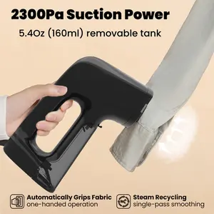 MORTEK Smart Vacuum Clothes Steamer – Wrinkle Remover in 30 Seconds, Portable Handheld Steam Iron with Auto-Grip Suction, Travel Steamer for Clothes