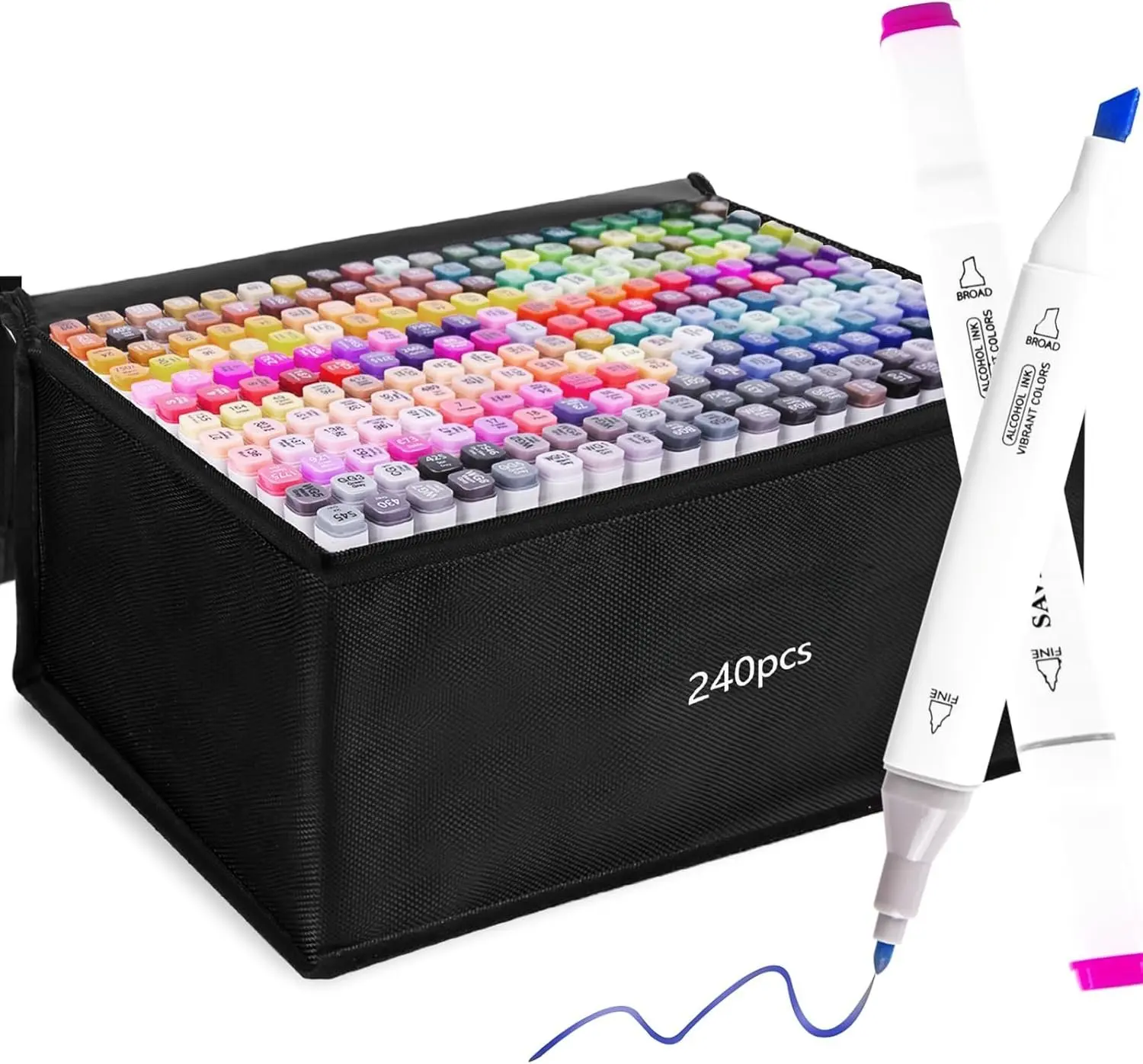 240 Colors  Markers, [2025 Upgraded] Dual Tips Markers for  and Adults in Coloring or Painting(Fine & Broad)