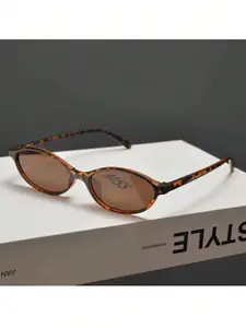 1PC Vintage Oval Small Frame Glasses for Women | Retro High-End Eyewear | Preppy Street Style Face-Contouring Spectacles | Chic Everyday Gift,Polarized Retro Sunglasses