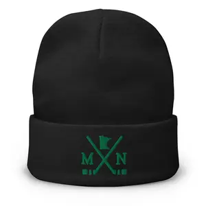 Minnesota Hockey Sticks Retro MN Winter Beanie Cap Hat