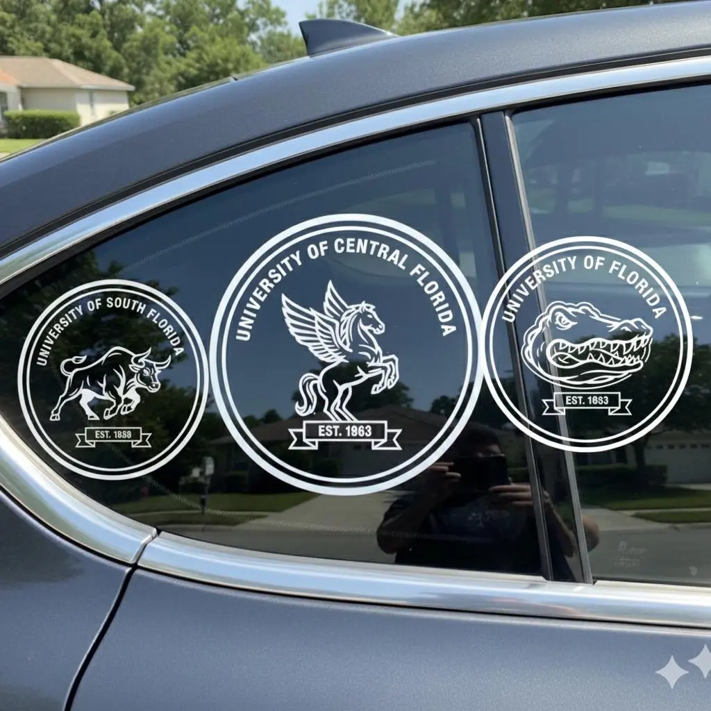 Florida University Vinyl Decal: UF Gators, UCF Knights, USF Bulls