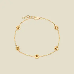 April CZ Birth Flower Station Bracelet