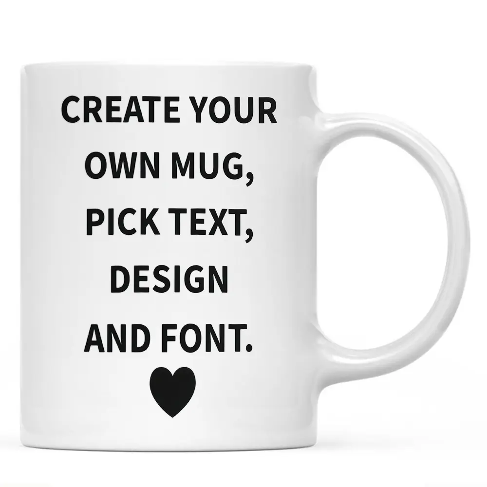 Personalized Ceramic Coffee Mug - Customizable Name Mugs, Modern Digital Print Drinkware (0-500 ml) for Him, Washable Birthday Gift with Text, Design & Letters Choices