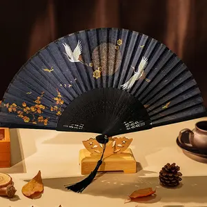 Vintage Bamboo Folding Fan, Flower Design, 1/2/3 Counts Traditional Chinese Hanfu Dance Accessories, Portable Fan, Decorative Gift for Graduation Season, Hand Fan, Decoration