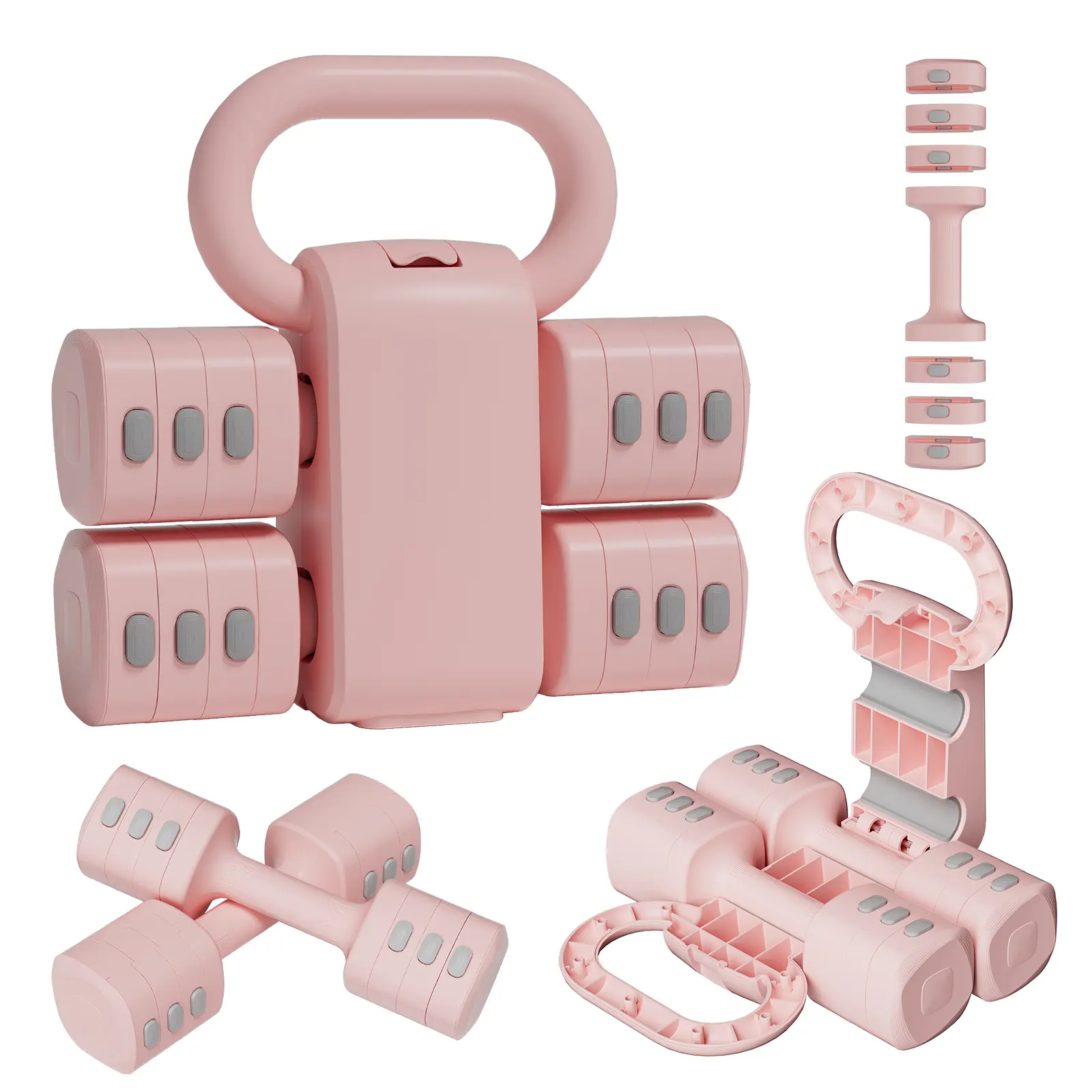 2026 New 2-in-1 Adjustable Dumbbell Set,Upgraded 4 Levels Hand Weights for Women Men,Each 2.2/3.3/4.4/5.5Ib,Convertible Weights Dumbbells and Kettlebell Set for Home Gym Exercise & Fitness for Women Gym & Outdoor equipment