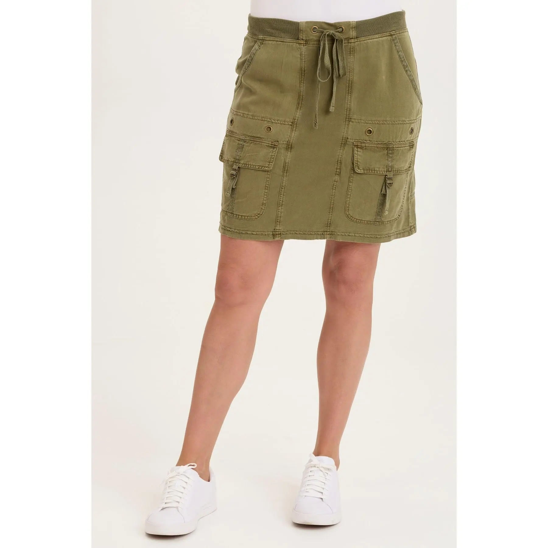 Leto Twill Cargo Mini Skirt