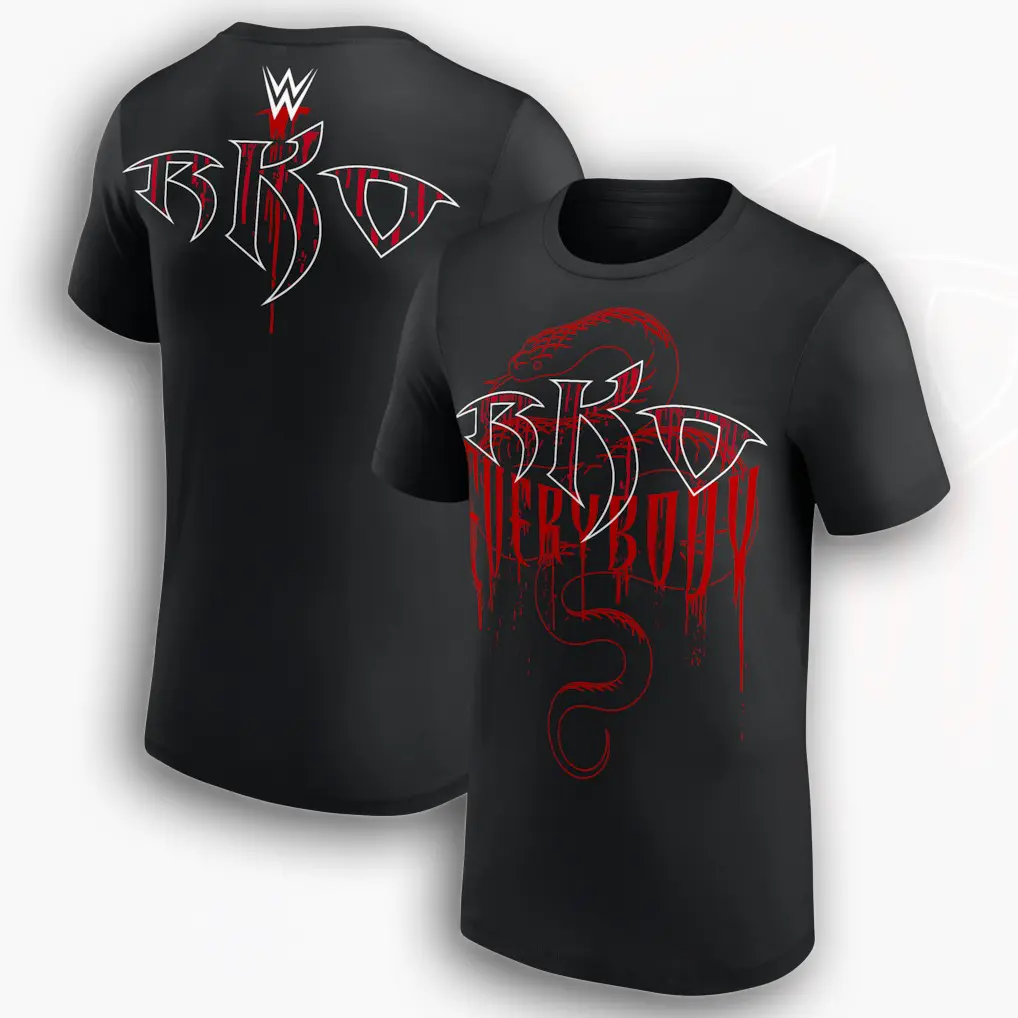 Randy Orton RKO Everybody Drip T-Shirt, Men's Black Wrestling Graphic Tee, Viper Fan Apparel, Retro Unisex Shirt