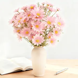 12 Bundles Artificial Flowers White Artificial Daisy Flowers UV Resistant Outdoor Fake Wildflowers with Stems Faux Greenery Shrubs Plants Arrangements for Wedding Decoration Home Garden Decoration