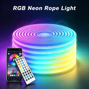 【DealsForYou】RGB Neon Rope Light, Flexible LED Neon Strip Lights with App & Remote Control, Music Sync Color Changing, IP67 Waterproof Cuttable LED Rope Lights for Bedroom, Gaming Room, Indoor & Outdoor Decor,  Rgb Led Effects Ambient Led Lighting