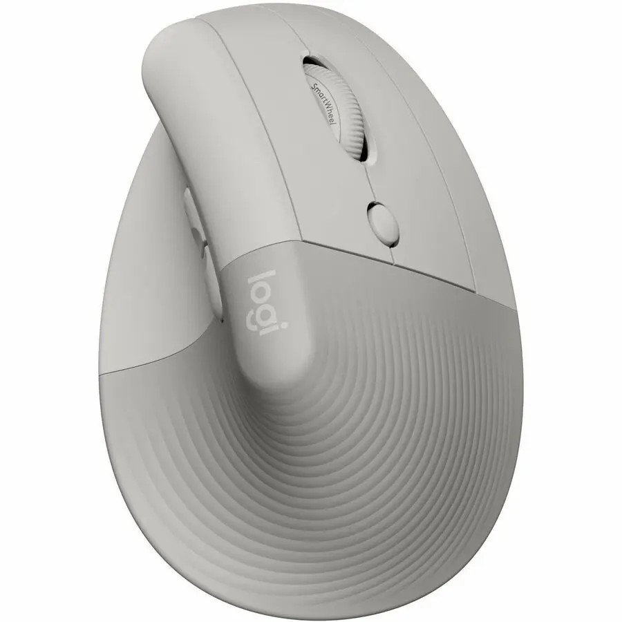Logitech Lift Vertical Ergonomic Mouse Wireless Bluetooth or Logi Bolt USB receiver Quiet clicks 6 buttons Sand 910007663