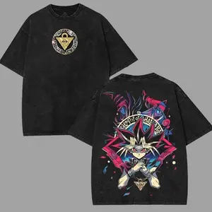 Yugioh Muto Yugi Exodia the forbidden one god card Yu Gi Oh Monster Card Anime Manga game Double Printed Vintage Washed Tee Unisex Cotton graphic tees 90s Top streetwear T-shirt MMV