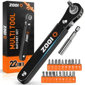 【Father's Day Special】 22-in-1 Mini Ratchet Screwdriver Set - Right Angle Drive for Tight Spaces | Multi-Bit Low Profile Tool Kit for Dad, Husband outdoorfun