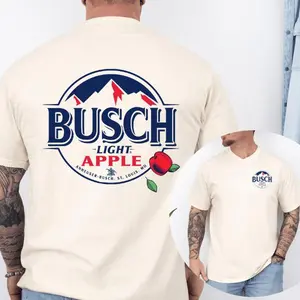 Bvsch Light Apple 2 Sides TShirt, Vintage Mountain & Fruit Graphic Tee, Cotton Shirt for Beer Lovers, Refreshing Fall-Inspired Apparel, Gift for Bvsch Fans