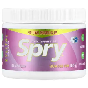 Xlear Spry®, Sugar Free Chewing Gum, Natural Bubblegum, 100 Pieces