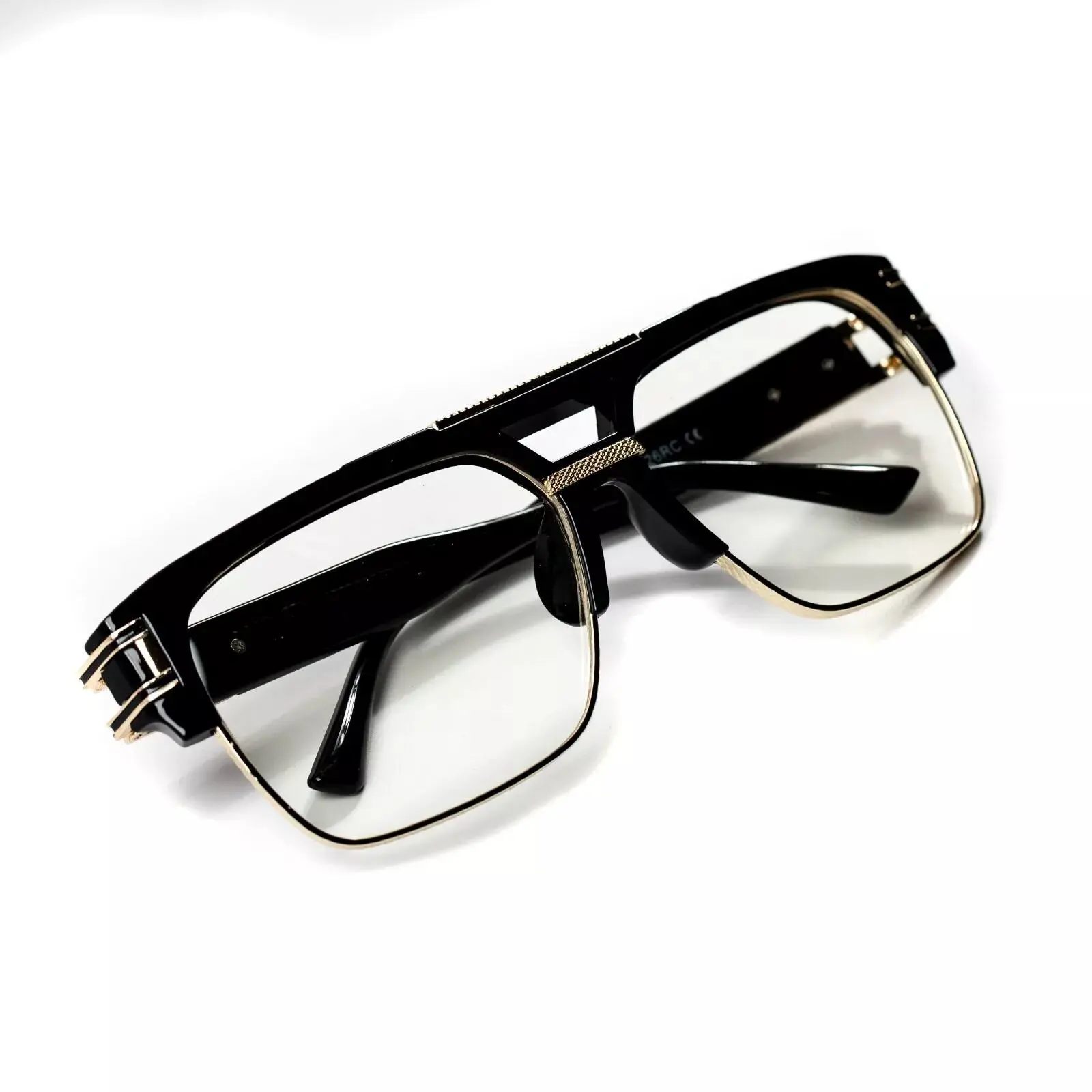 Men's Gold Frame Retro Luxury Clear Lens Hip Hop Vintage Fashion Glasses - Clear Lens