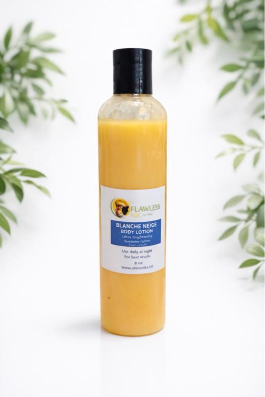 Flawless Blanche Neige Ultra Brightening Body Lotion 8 oz for Daily Use at Night for Best Results