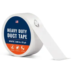 Heavy Duty White Duct Tape - 1.88" x 35 yd,  Adhesive  -Weather Multipurpose Repair & Sealing Tape for  Repairs, Automotive, Outdoor, Packaging, Crafts