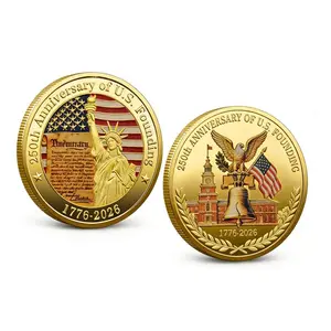 12pcs 250th US Independence Anniversary Challenge Coin Set - 1776-2026 Replica Coins, with Included Plastic Case, Challenge Coins