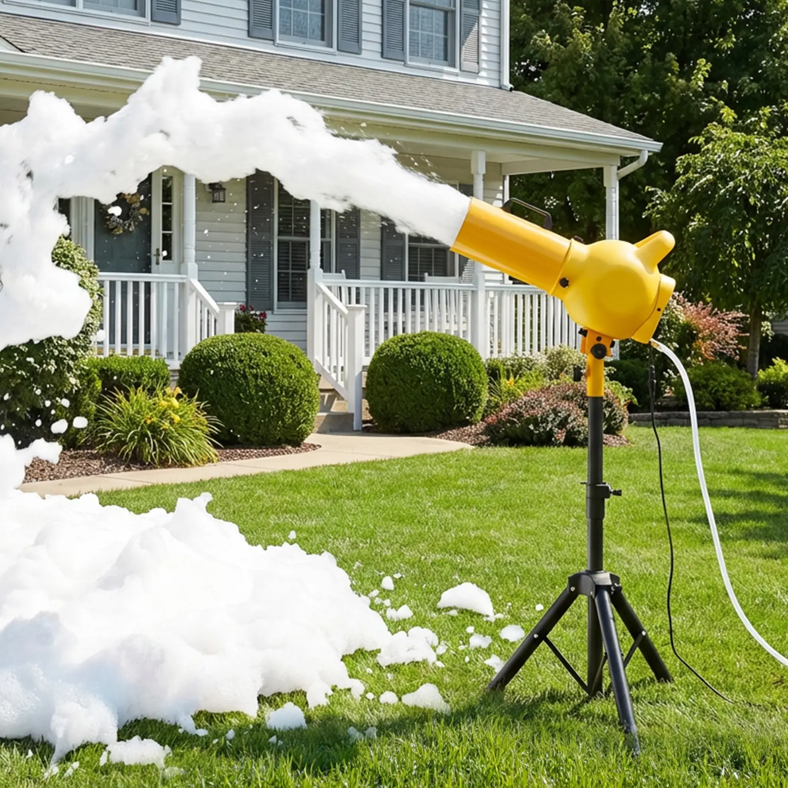 【SummerFinds】VEVOR Foam Machine, Handheld Spray Foam Cannon Party Machine, Bubble Cannon with Fan & Triangular Structure, Dense Foams Maker for Gatherings, Backyard, Celebrations & Party, Continuous Foams Output