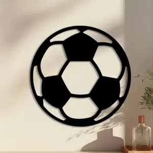 1pc Art Deco Football Metal Wall Art, Artistic Art Deco Football Statue Mural, Perfect for Living Room Wall, Man Cave Wall, Office Wall, Thanksgiving Decor, Football Home Decor, Ideal Gift for Sports Fans, Powder-Coated Metal