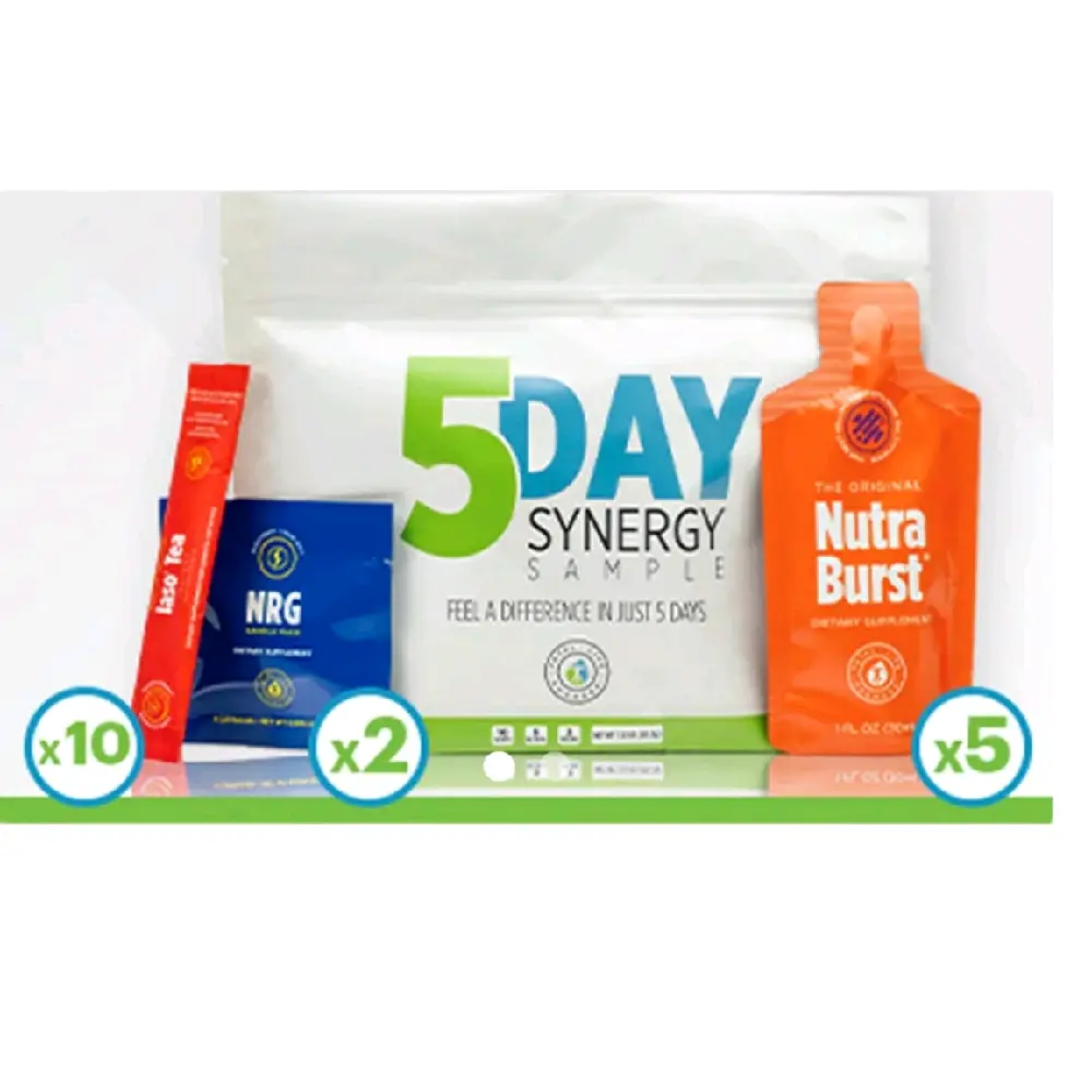 Synergy Sample Kit 5-Day: Punch; NutraBurst; NRG Supplement Fitness Vitamin