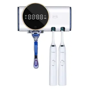 Wall-Mounted Toothbrush and Shaver Disinfector, Detachable UV-C Toothbrush Cleaner with LED Smart Screen, Smart Toothbrush Holder, Personal Care Appliance