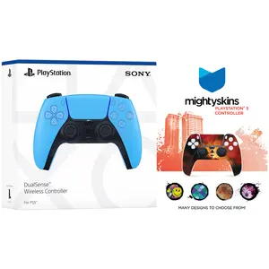 Sony PlayStation 5 DualSense Wireless Controller with MightySkins Custom Decal Skin Voucher - Starlight Blue