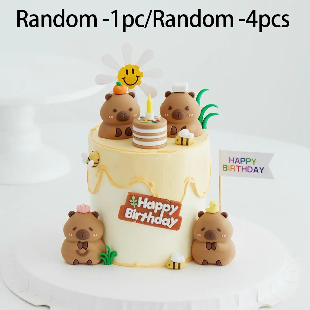 Capybara Cake Topper, Birthday Cake Toppers, Cake Decorating Supplies, Cartoon Animal Figurine Decorations, Kids Birthday Party Supplies, Car Dashboard Ornaments for Boys/girls, Lightweight