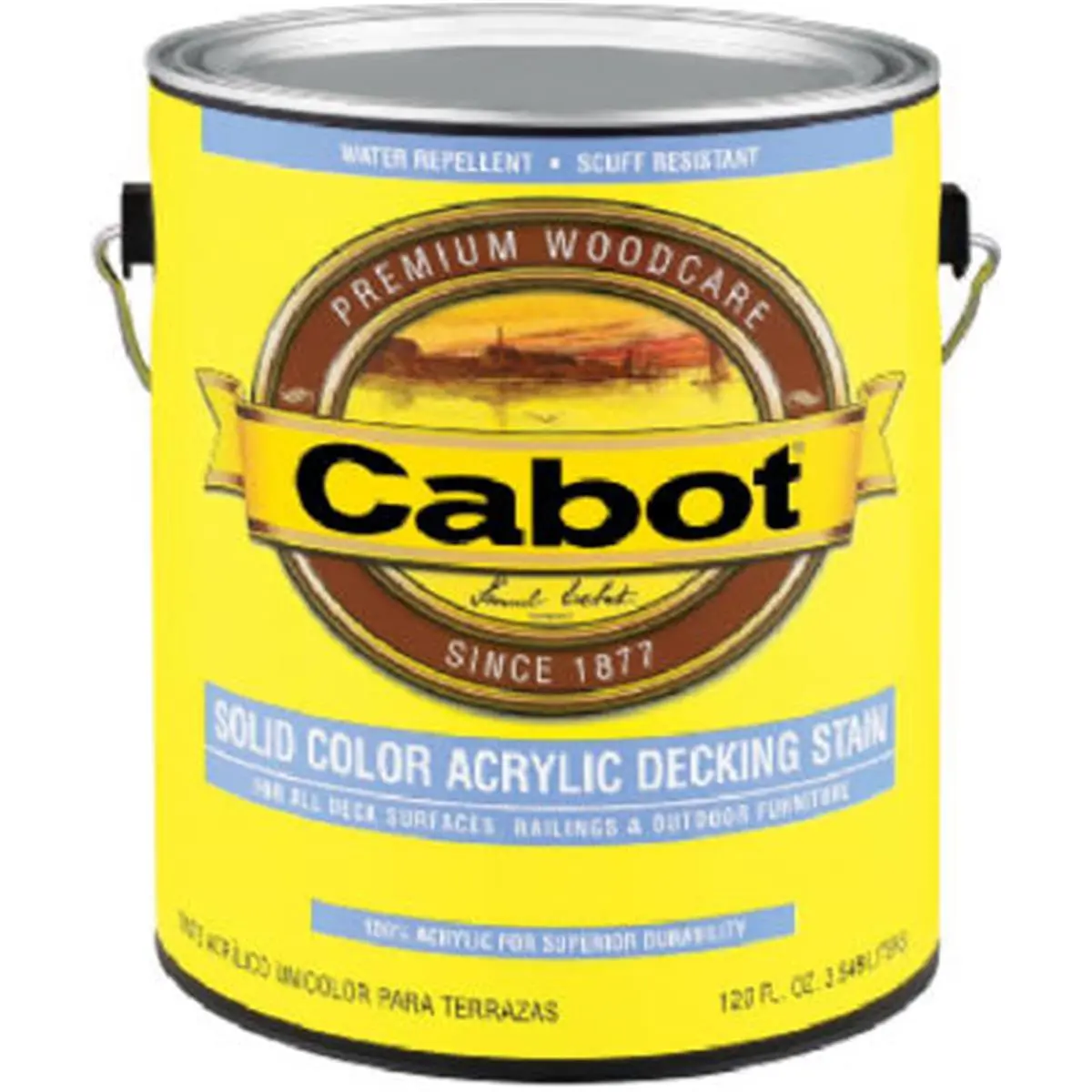 212 MAIN Cabot Samuel Solid Color Decking Stain, 1801-05 QT, White Base, 100% Acrylic, Deck Stain, Acrylic Base