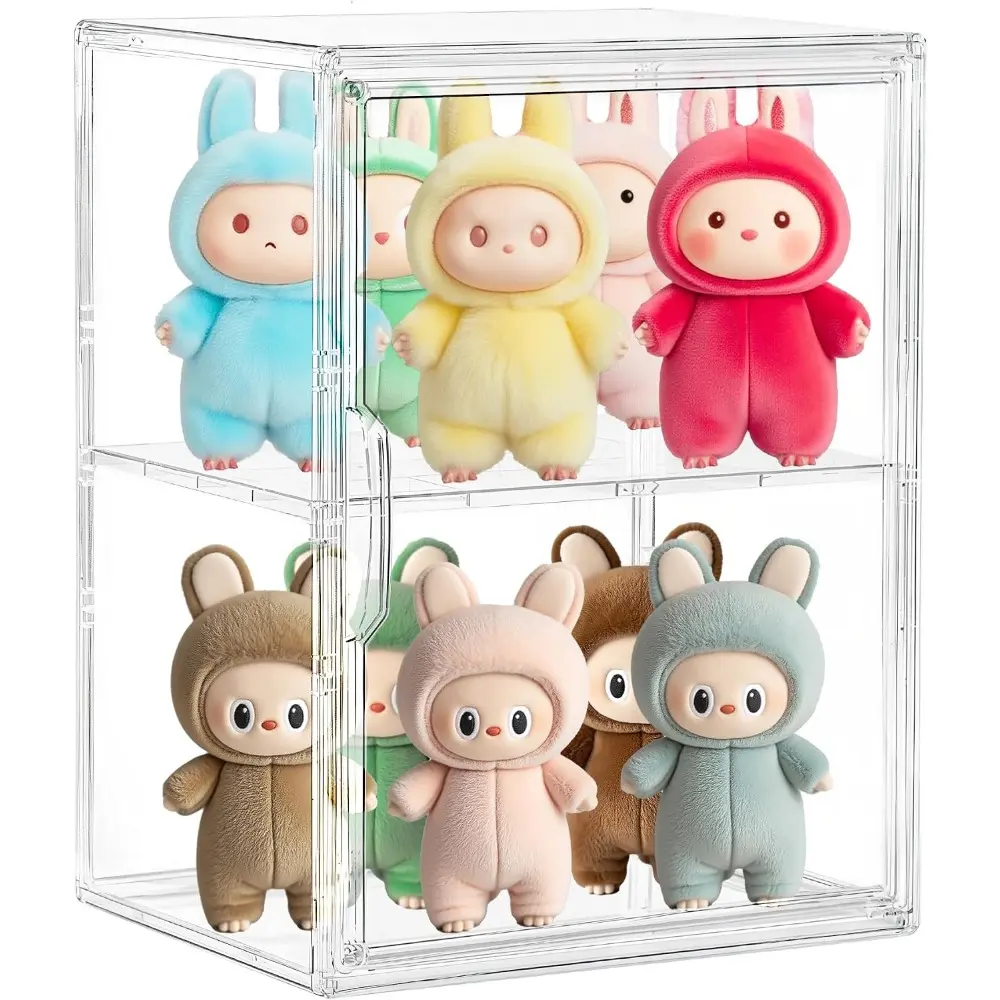 Transparent 3-Tier Acrylic Display Case with Removable Shelf, Dustproof Collectibles Organizer for POP MART Figures, Makeup | Home Storage Display Box