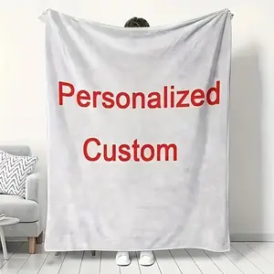 1pc Polyester Rectangular Personalized Custom Throw Blanket - Printed Fabric Blanket for Idols & Family, Personalized Blankets, Printed Fabric Blankets