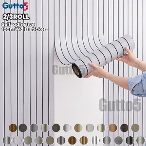 Thick 3D Embossed Wood Grain Grid Wallpaper, 2 Rolls/3 Rolls, Easy Peel-Off, Ideal for Bedroom and Living Room, Home Decoration, Self Adhesive Wallpaper