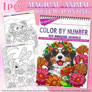 Digital Color by Number Coloring Book for Adults - Stress-Relieving Animal Themes Designs, A4 Spiral Bound Activity, Perfect Holiday, Birthday Gift Ready, Relaxation Fun with Thick Paper, Creativity, Artistic Expression, Artistic Activities