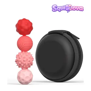 Silicone Fidget Magnetic Balls 4pcs Set Small Size/ Safe toy for ADHD and Autism. Stress Relief for Teens and Adults.