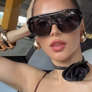 Women's DUBAI Oversized Aviator Sunglasses - Tinted Lens, UV Protection, Modern Design, Fashion Glasses Women, Female Accessories for Casual & Formal Events