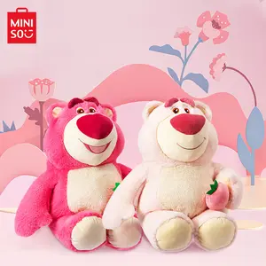 MINISO Disney Strawberry Bear Plush Doll Kawaii Cute Large Cartoon Plush Toy Animal Stuffed Soft Pillow Children's Birthday Gift