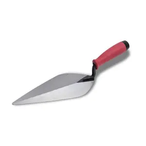 Marshalltown BTSG12 12 x 5 in. London Style Brick Trowel with Red Soft Grip Handle