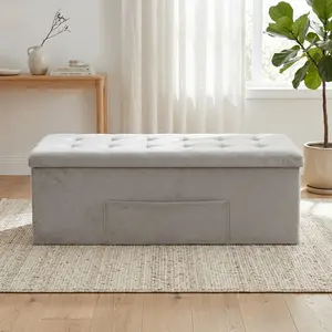 Favorer 12"/30"/42" Tufted Upholstered Folding Storage Ottoman Bench