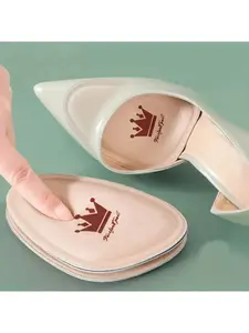 Comfortable High Heel Front Foot Pad Set of 2, Anti-Slip PU Material, Foot Care Accessory, Casual Geometric Pattern, All Seasons, Shoe Insole