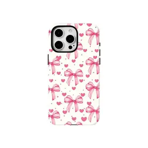Pink bowknot white phone case Cover for iphone 17 pro max 16 Plus 15 14 13 12 11 Plus Fashion Trendy Anti-Stain Durable Lightweight Protection Shockproof Matte Texture Elegant Luxury Gift High-Quality New Product, New Year's Best Choice