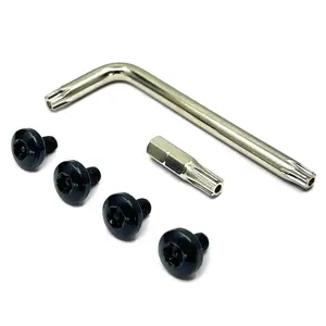 BMW License Plate Screws with Antitheft Design - Rustproof Security License Plate Screw Kit for Fastening Rear Plates - Black Stainless Steel Mounting Bolts (M5-0.8 X 8mm)