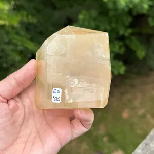 Honey Optical Calcite E5 (Iceland Spar)- natural crystal - polished